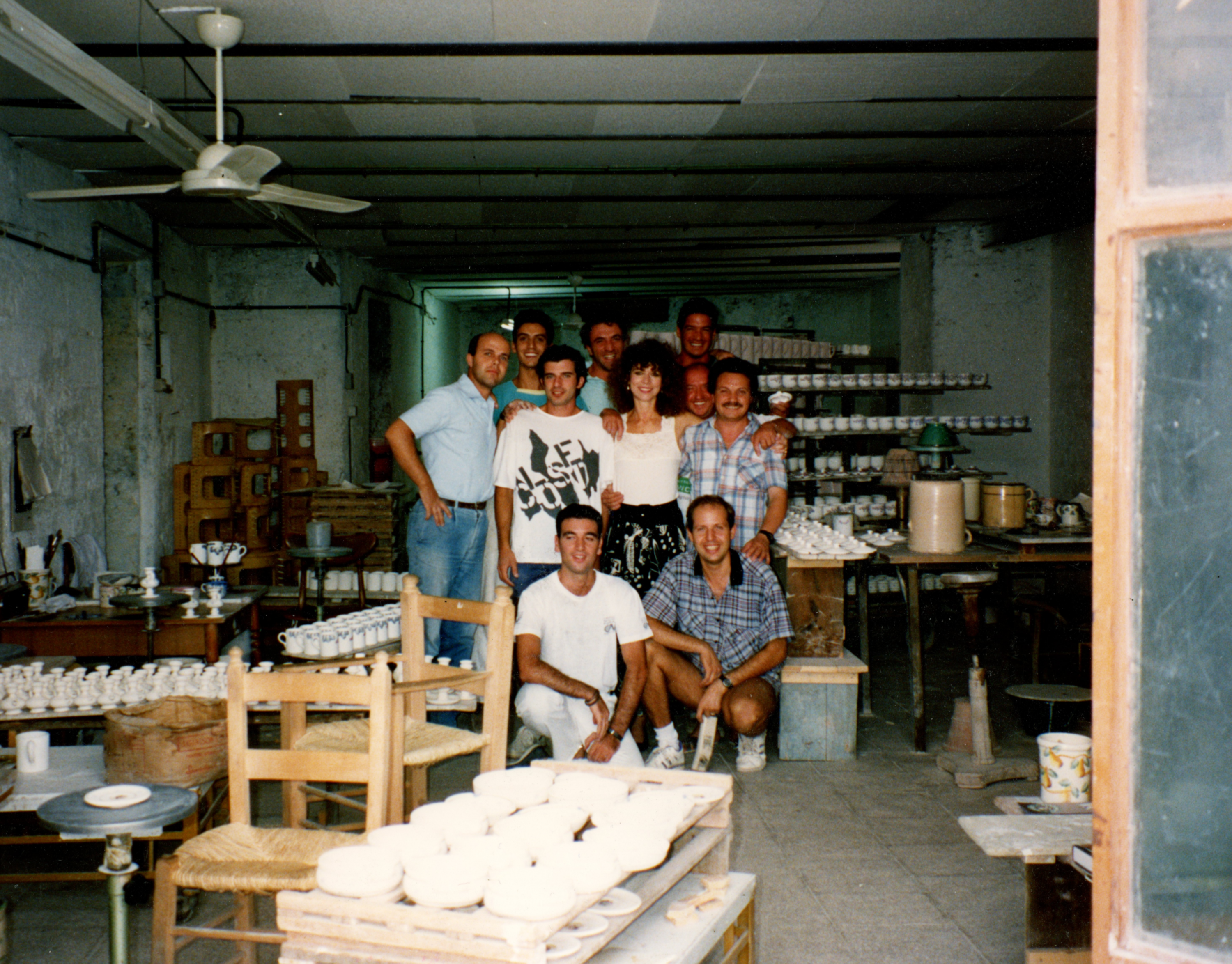 At the Italian pottery workshop — with the artisans behind the first Rosanna Inc. collections.